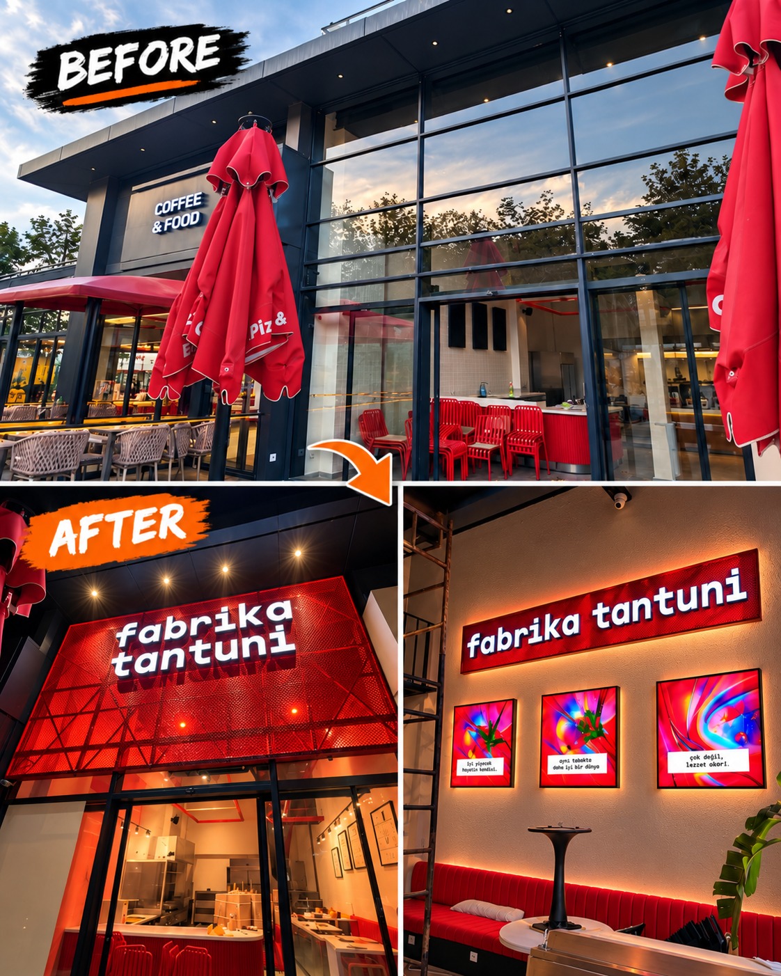Fabrika Tantuni / Cephe dönüşümü — UGİ Reklam proje fotoğrafı